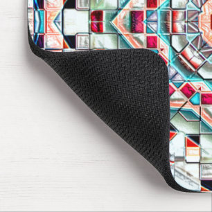 Farbiges Kaleidoskop von Fliesen mit grober Textur Mousepad