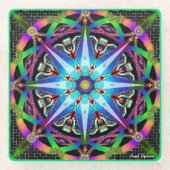 Farbiges kaleidoskopisches Bild Glasuntersetzer (Vorderseite)