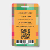 Farbiges Kariertes Foto ID Ausweis (Rückseite)