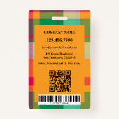 Farbiges Kariertes Foto ID Ausweis (Rückseite)