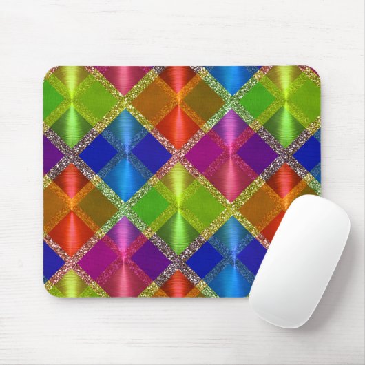 Farbiges Kariertes Muster Mousepad (Mit Mouse)