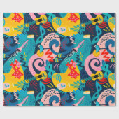 Farbiges Karnevalsmuster Geschenkpapier (Flach)