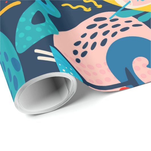 Farbiges Karnevalsmuster Geschenkpapier (Rolleneckpunkt)