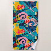 Farbiges Karnevalsmuster Strandtuch (Vorderseite)