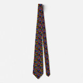 Farbiges Karomuster Design Schwarz Krawatte (Vorderseite)