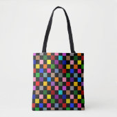Farbiges Karomuster Design Schwarz Tasche (Vorderseite)