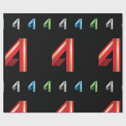 Farbiges Karton Nummer vier Geschenkpapier (Flach)