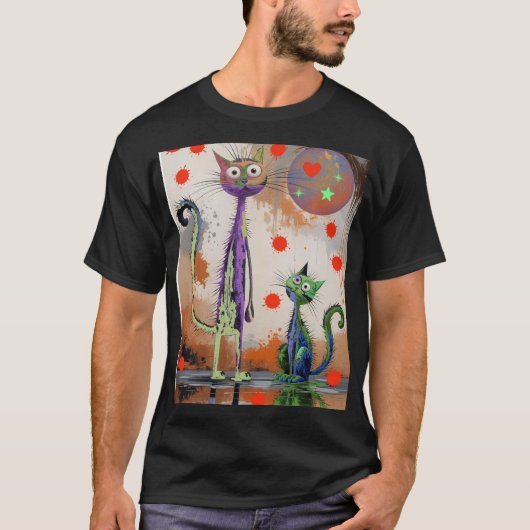 farbiges Kätzchen T-Shirt (Vorderseite)