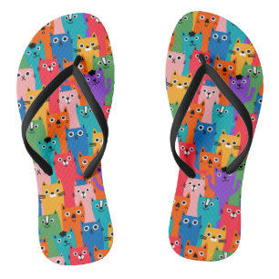 Farbiges Katzen Muster Badesandalen