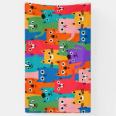 Farbiges Katzen Muster Banner (Vertikal)