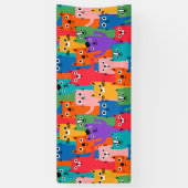 Farbiges Katzen Muster Banner (Vertikal)