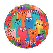 Farbiges Katzen Muster Baseball (Vorderseite Links)