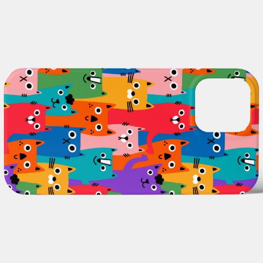 Farbiges Katzen Muster Case-Mate iPhone Hülle (Rückseite (Horizontal))