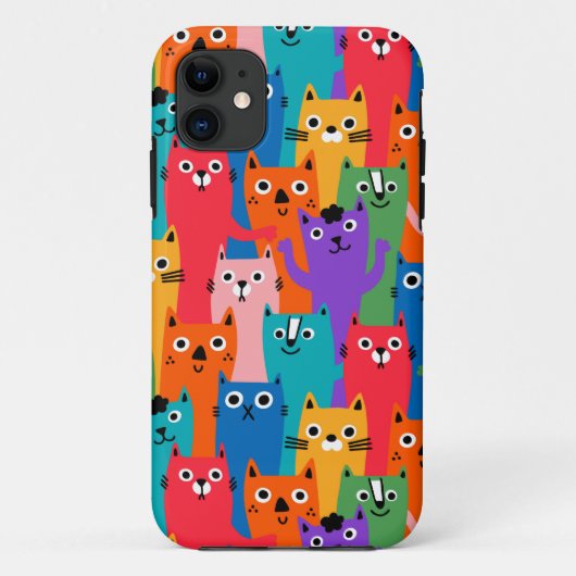 Farbiges Katzen Muster Case-Mate iPhone Hülle (Rückseite)