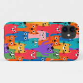 Farbiges Katzen Muster Case-Mate iPhone Hülle (Rückseite (Horizontal))