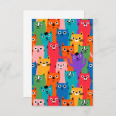 Farbiges Katzen-Muster Dankeskarte (Vorne/Hinten)