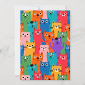 Farbiges Katzen Muster Einladung (Vorderseite)