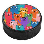 Farbiges Katzen Muster Eishockey Puck (3/4)