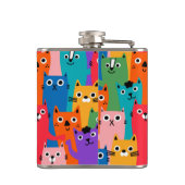 Farbiges Katzen Muster Flachmann (Rückseite)