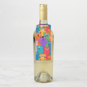 Farbiges Katzen Muster Flaschenanhänger (Auf Flasche)