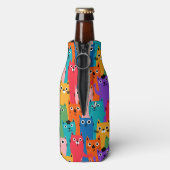 Farbiges Katzen Muster Flaschenkühler (Flasche Rückseite)