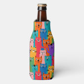 Farbiges Katzen Muster Flaschenkühler (Flaschenvorderseite)