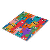 Farbiges Katzen-Muster Fliese (Seite)