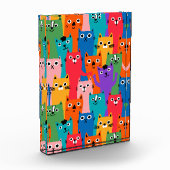 Farbiges Katzen Muster Fotoblock (Links)
