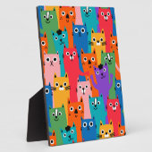 Farbiges Katzen Muster Fotoplatte (Seite)