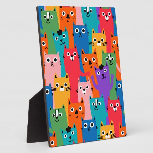 Farbiges Katzen Muster Fotoplatte (Seite)