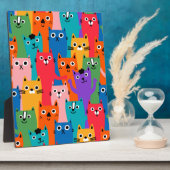 Farbiges Katzen Muster Fotoplatte (Seite)