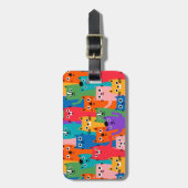 Farbiges Katzen Muster Gepäckanhänger (Vorderseite vertikal)