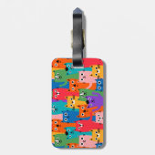 Farbiges Katzen Muster Gepäckanhänger (Rückseite vertikal)