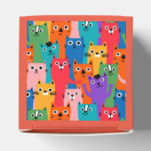 Farbiges Katzen Muster Geschenkschachtel (Oben)