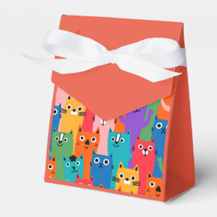 Farbiges Katzen Muster Geschenkschachtel