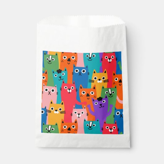 Farbiges Katzen Muster Geschenktütchen (Vorderseite)