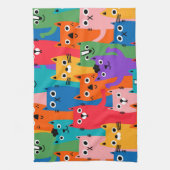 Farbiges Katzen-Muster Geschirrtuch (Vertikal)