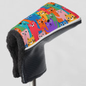 Farbiges Katzen Muster Golf Headcover (3/4 Vorderseite)