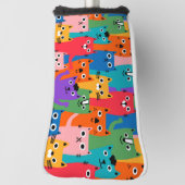 Farbiges Katzen Muster Golf Headcover (Rotieren 90)