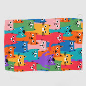 Farbiges Katzen Muster Golfhandtuch (Horizontal)