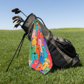 Farbiges Katzen Muster Golfhandtuch (Gras)