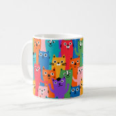 Farbiges Katzen Muster Kaffeetasse (Vorderseite Links)