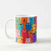 Farbiges Katzen Muster Kaffeetasse (Links)