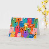 Farbiges Katzen Muster Karte (Gelbe Blume)