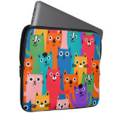 Farbiges Katzen Muster Laptopschutzhülle (Vorne Rechts)