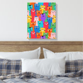 Farbiges Katzen Muster Leinwanddruck (Insitu (Schlafzimmer))