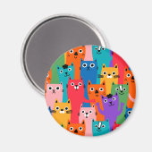 Farbiges Katzen Muster Magnet (Vorderseite/Rückseite)