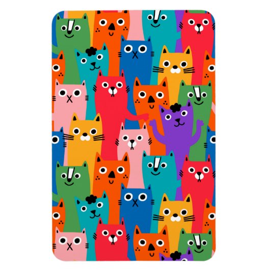 Farbiges Katzen Muster Magnet (Vertikal)