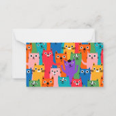 Farbiges Katzen Muster Mitteilungskarte (Rückseite)