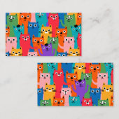 Farbiges Katzen Muster Mitteilungskarte (Vorne/Hinten)